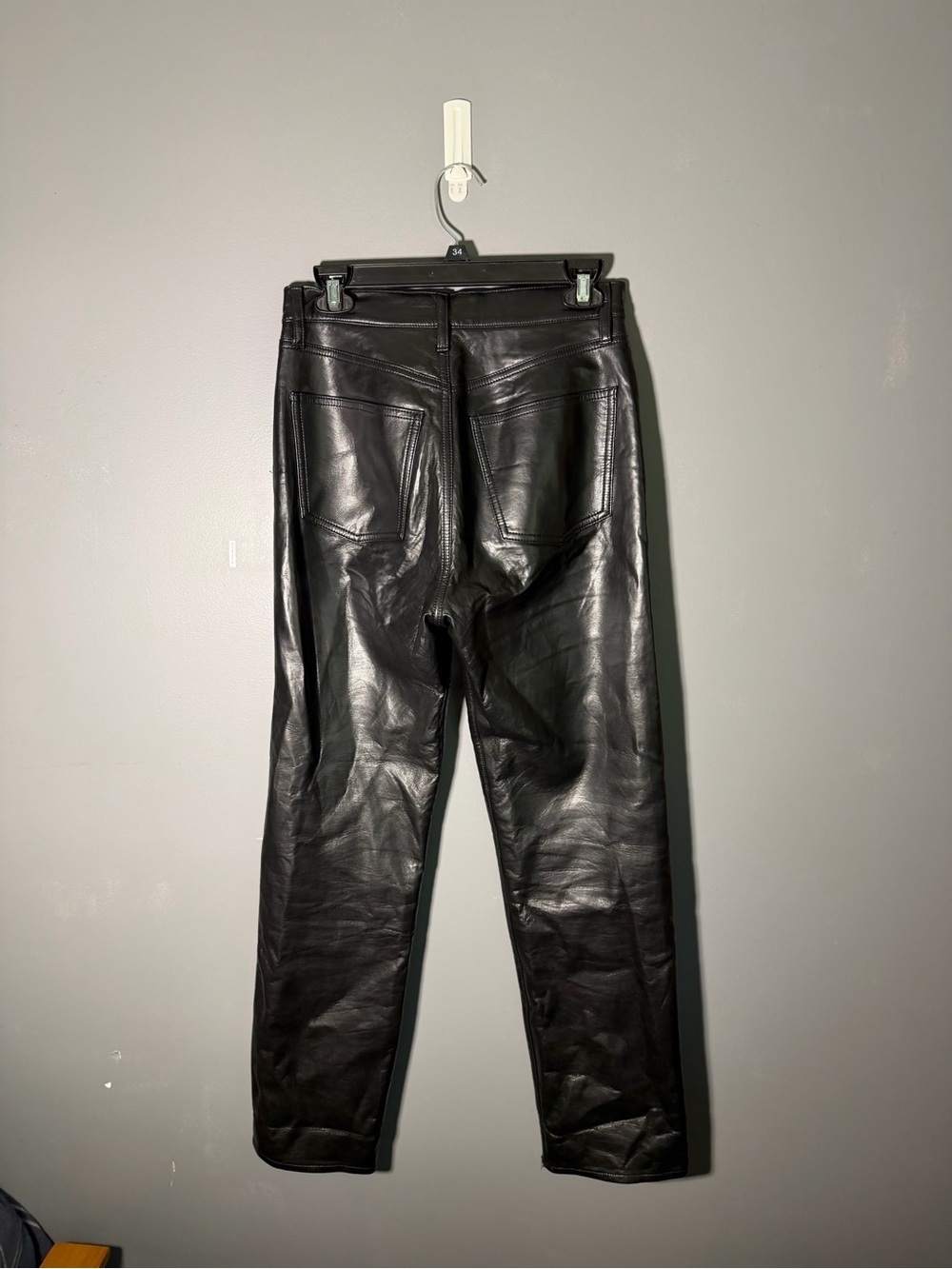 Agolde 90s Pinch Waist Recycled Leather Pants Size 25 - Picture 3 of 6